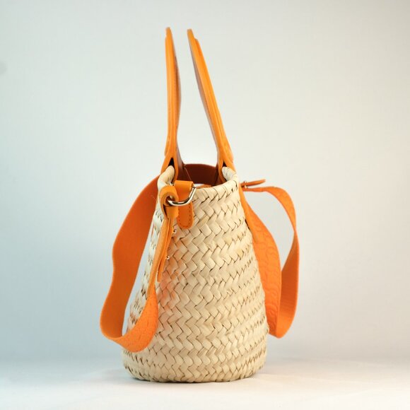 Christian Louboutin Small Biloumoon Basketweave Handbag, Orange - Picture 3 of 13